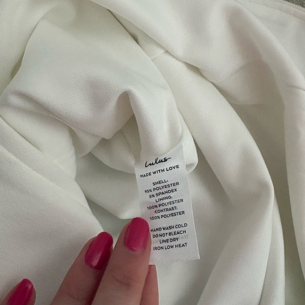 Lulus Romantic Celebration White Tie-Strap Bodycon Midi Dress Size Small Bridal - Picture 10 of 10